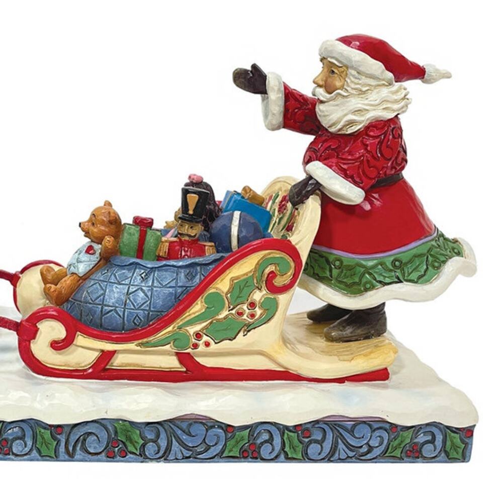 NIB! Enesco Jim Shore Heartwood Creek Santa Dog Sledding Figurine - Picture 5 of 9